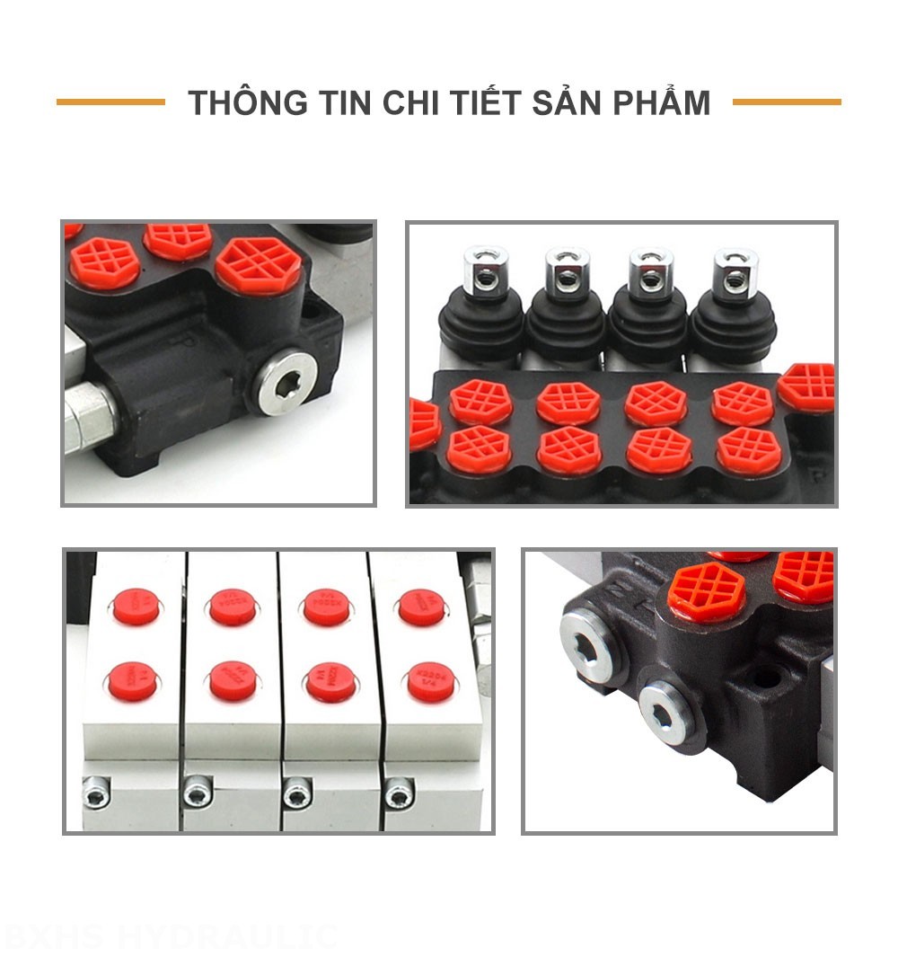 P40 Thủy lực và thủ công Xy lanh 4 Van định hướng khối liền